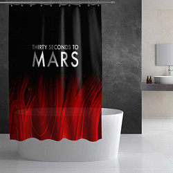 Шторка для душа Thirty Seconds to Mars red plasma, цвет: 3D-принт — фото 2