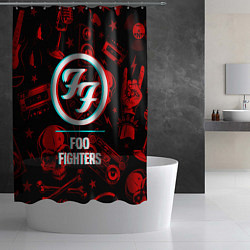 Шторка для душа Foo Fighters rock glitch, цвет: 3D-принт — фото 2