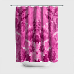 Шторка для душа Яркий малиново-розовый геометрический узор, цвет: 3D-принт