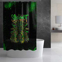 Шторка для душа Slipknot green satan, цвет: 3D-принт — фото 2