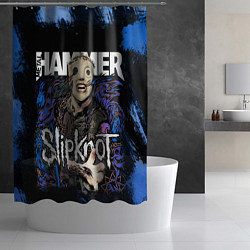 Шторка для душа Slipknot hammer blue, цвет: 3D-принт — фото 2
