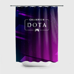 Шторка для душа Dota gaming champion: рамка с лого и джойстиком на, цвет: 3D-принт