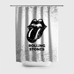 Шторка для душа Rolling Stones с потертостями на светлом фоне, цвет: 3D-принт