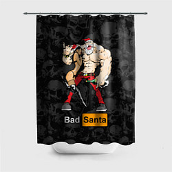 Шторка для душа Bad Santa and sexy girl, цвет: 3D-принт
