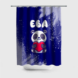 Шторка для душа Ева панда с сердечком, цвет: 3D-принт