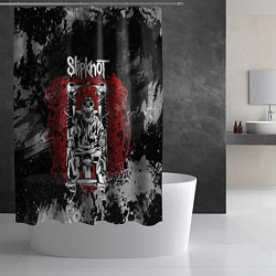 Шторка для душа Slipknot скелет, цвет: 3D-принт — фото 2