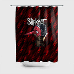 Шторка для душа Slipknot красные молнии, цвет: 3D-принт