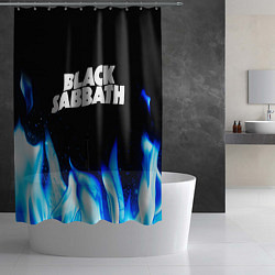 Шторка для душа Black Sabbath blue fire, цвет: 3D-принт — фото 2