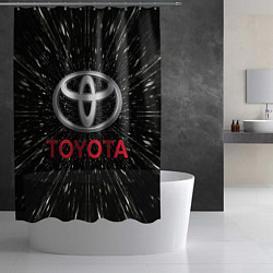 Шторка для душа Тойота, эмблема, автомобильная тема, цвет: 3D-принт — фото 2