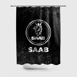 Шторка для душа Saab с потертостями на темном фоне, цвет: 3D-принт