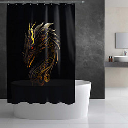Шторка для душа Китайский дракон - ирезуми, цвет: 3D-принт — фото 2
