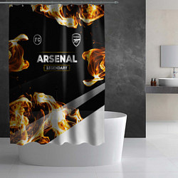 Шторка для душа Arsenal legendary sport fire, цвет: 3D-принт — фото 2