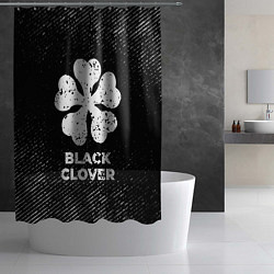 Шторка для душа Black Clover с потертостями на темном фоне, цвет: 3D-принт — фото 2