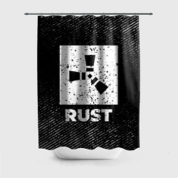 Шторка для душа Rust с потертостями на темном фоне, цвет: 3D-принт