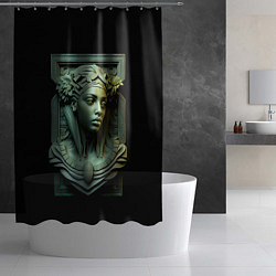 Шторка для душа Нейросеть - барельеф античной девушки, цвет: 3D-принт — фото 2