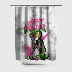 Шторка для ванной Zombie rabbit Happy new year