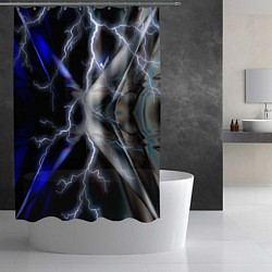 Шторка для душа Молния в космосе, цвет: 3D-принт — фото 2