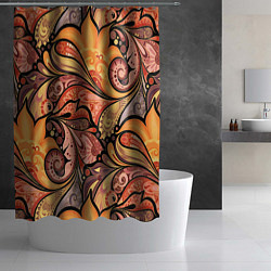 Шторка для душа Multicolored branching floral patterns, цвет: 3D-принт — фото 2