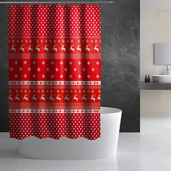 Шторка для душа Праздничный красный свитер, цвет: 3D-принт — фото 2