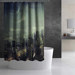 Шторка для душа Футуристичный город, цвет: 3D-принт — фото 2