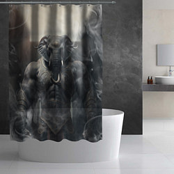 Шторка для душа Накаченный слон, цвет: 3D-принт — фото 2