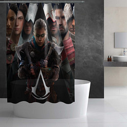 Шторка для душа Assassins Creed Eivor, цвет: 3D-принт — фото 2