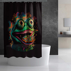 Шторка для душа Лягушонок Пепе зомби, цвет: 3D-принт — фото 2