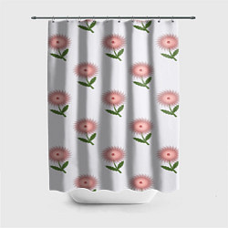 Шторка для душа Астра игольчатый цветок, цвет: 3D-принт