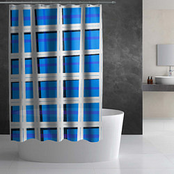 Шторка для душа Синяя клетка, цвет: 3D-принт — фото 2