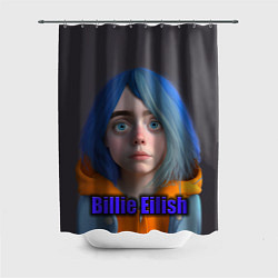 Шторка для душа Портрет Билли Айлиш в исполнении нейросети, цвет: 3D-принт