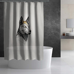 Шторка для душа Стилизованный пёс в геометрическом стиле, цвет: 3D-принт — фото 2