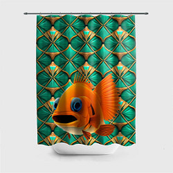 Шторка для душа Сказочная золотая рыбка, цвет: 3D-принт