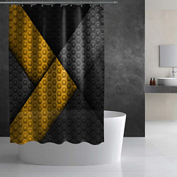 Шторка для душа Желтая текстурная линия, цвет: 3D-принт — фото 2