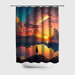 Шторка для душа Я не нарушаю правила, я живу по своим, цвет: 3D-принт