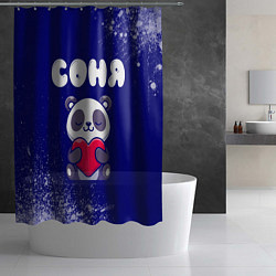 Шторка для душа Соня панда с сердечком, цвет: 3D-принт — фото 2