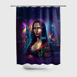 Шторка для душа Cyberpunk Mona Lisa, цвет: 3D-принт