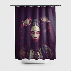 Шторка для душа Девушка-самурай, цвет: 3D-принт
