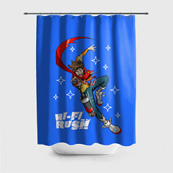 Шторка для душа Меломан Чай - Hi fi rush, цвет: 3D-принт