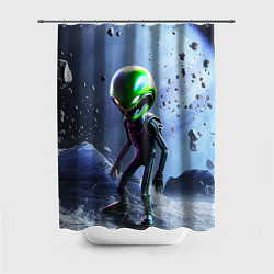 Шторка для душа Alien during a space storm, цвет: 3D-принт