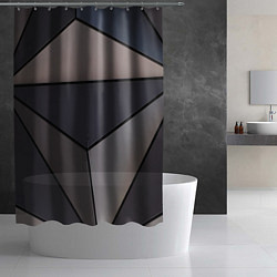 Шторка для душа Тёмный треугольный паттерн, цвет: 3D-принт — фото 2