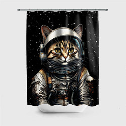 Шторка для душа Кот космический турист, цвет: 3D-принт