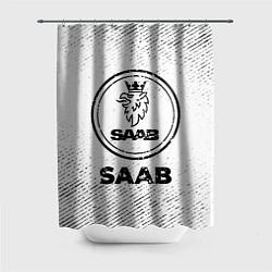 Шторка для душа Saab с потертостями на светлом фоне, цвет: 3D-принт