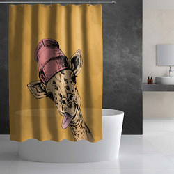 Шторка для душа Жираф дразнит, цвет: 3D-принт — фото 2