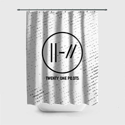 Шторка для душа Twenty One Pilots glitch на светлом фоне, цвет: 3D-принт