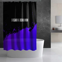 Шторка для душа Breaking Benjamin purple grunge, цвет: 3D-принт — фото 2
