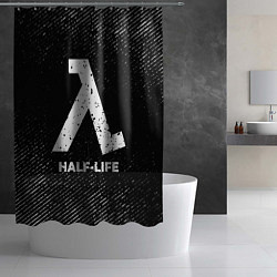 Шторка для душа Half-Life с потертостями на темном фоне, цвет: 3D-принт — фото 2