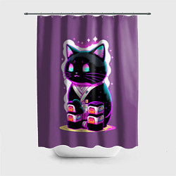 Шторка для душа Японский суши-кот, цвет: 3D-принт