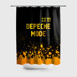 Шторка для душа Depeche Mode - gold gradient: символ сверху, цвет: 3D-принт