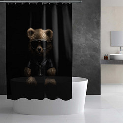Шторка для душа Брутальный плюшевый медведь, цвет: 3D-принт — фото 2