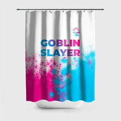 Шторка для душа Goblin Slayer neon gradient style: символ сверху, цвет: 3D-принт